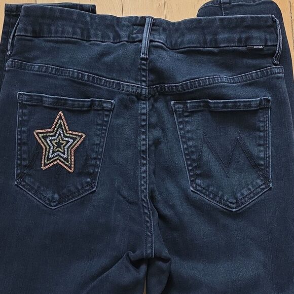 Mother Jeans High Waisted Looker Denim Skinny Jeans Black Size 29 - Picture 2 of 13
